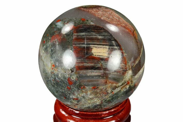 Polished Bloodstone (Heliotrope) Sphere #116186